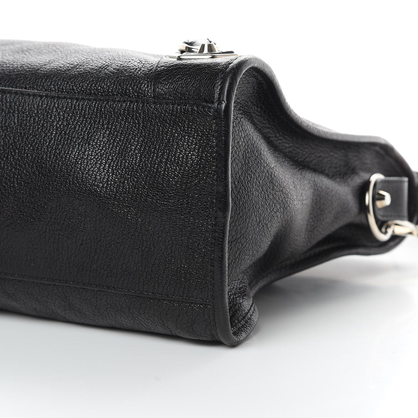 Chevre Silver Metallic Edge Hardware City Black