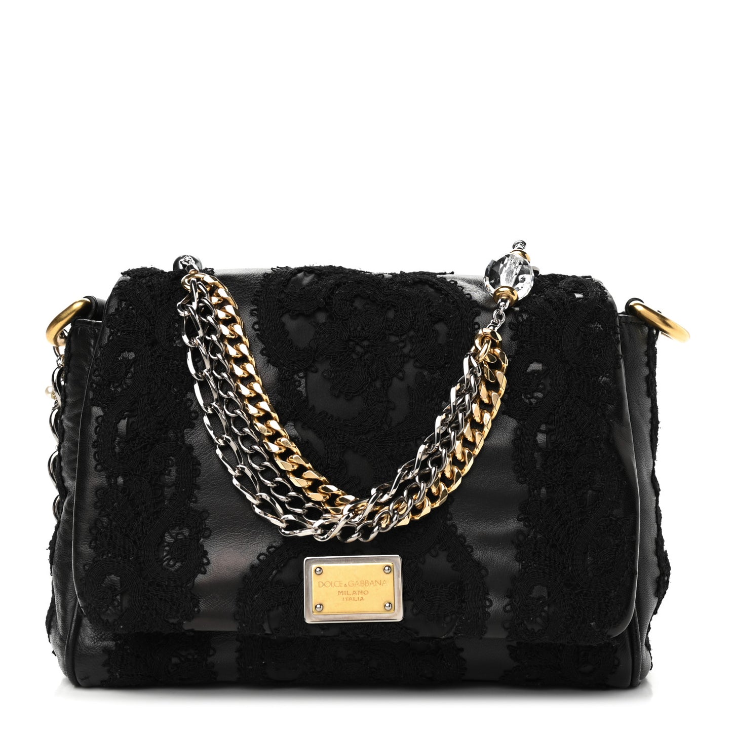 Lace Miss Charles Evening Bag Black