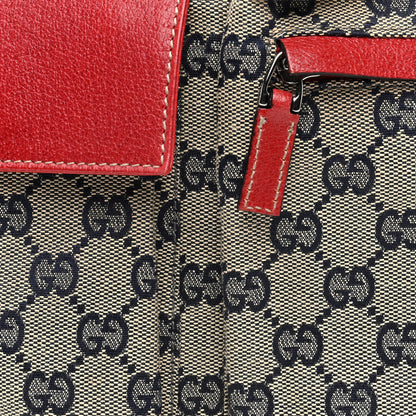 Gucci GG Monogram Web Double Pocket Belt Bag Navy Red 8 of 10
