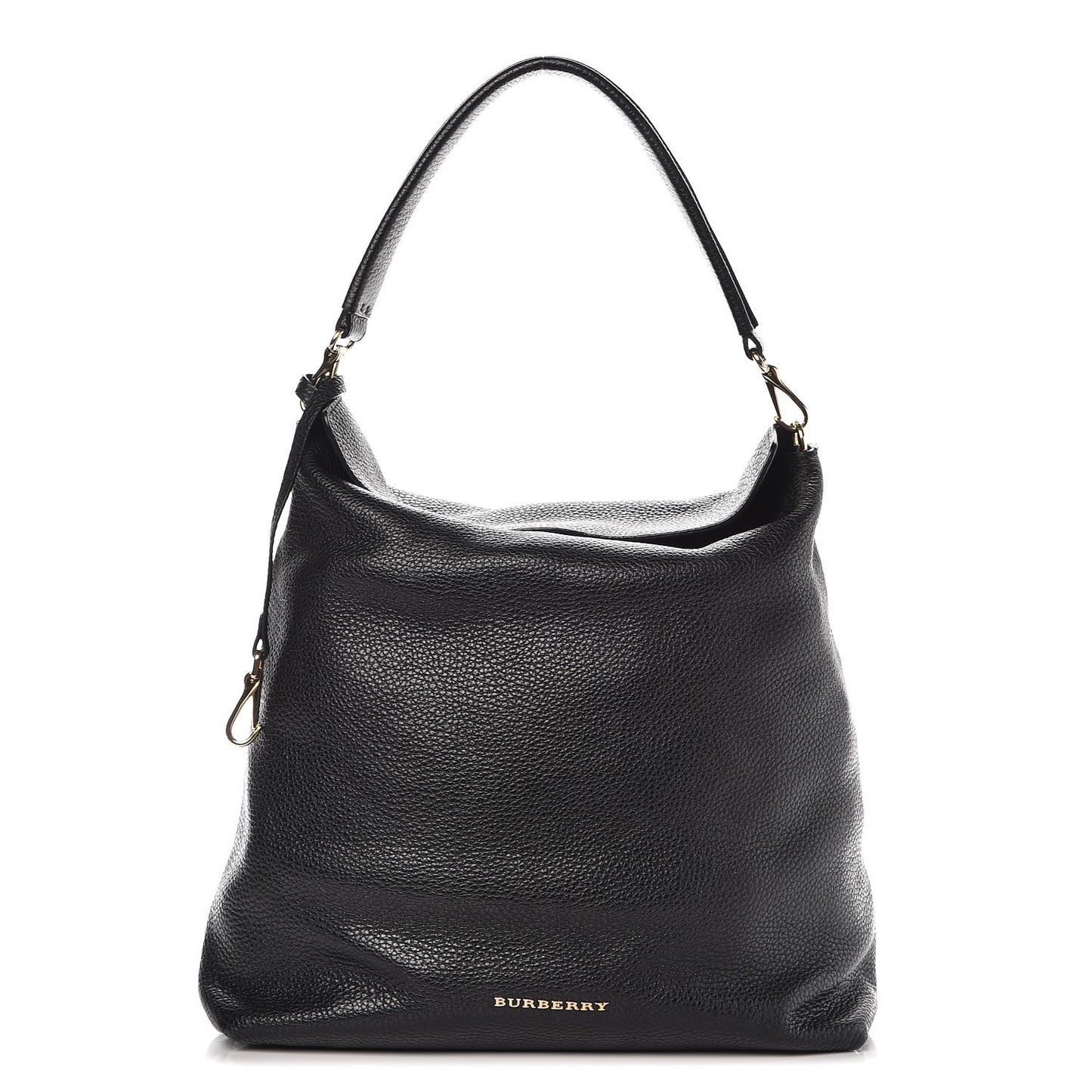 London Grainy Calfskin Medium Cale Hobo Black