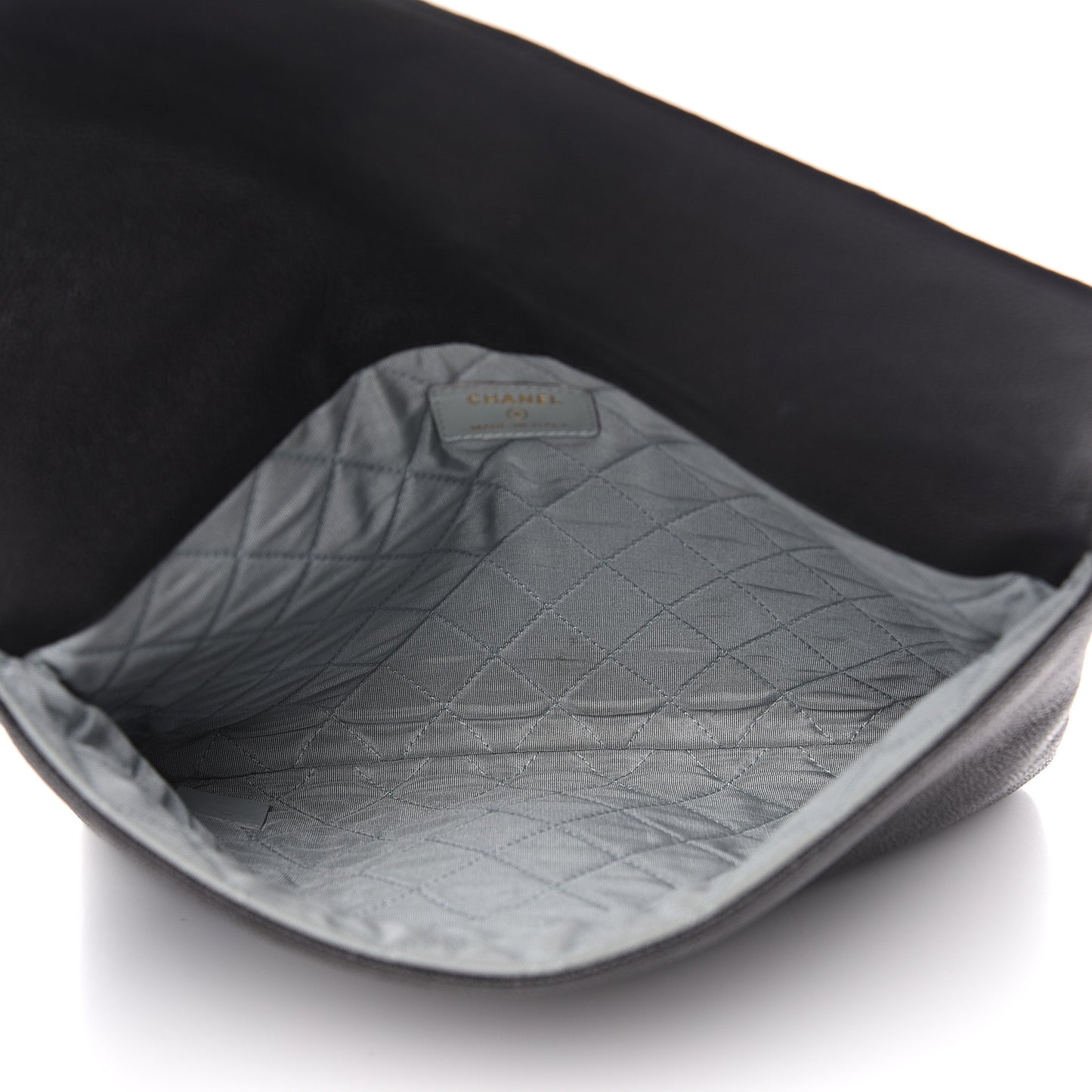 Caviar Quilted CC Box Flap Pouch Black Blue