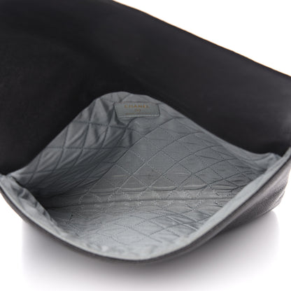 Chanel Caviar Quilted CC Box Flap Pouch Black Blue 4 of 8