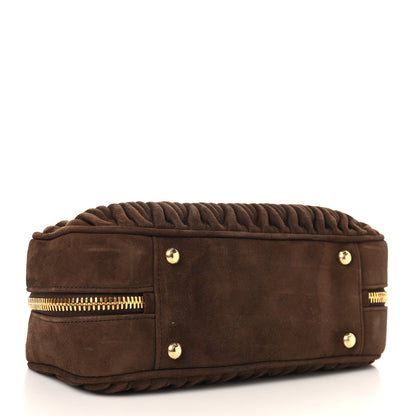 Miu Miu Suede Matelasse Large Arcadie Top Handle Bag Cocoa Brown 4 of 9