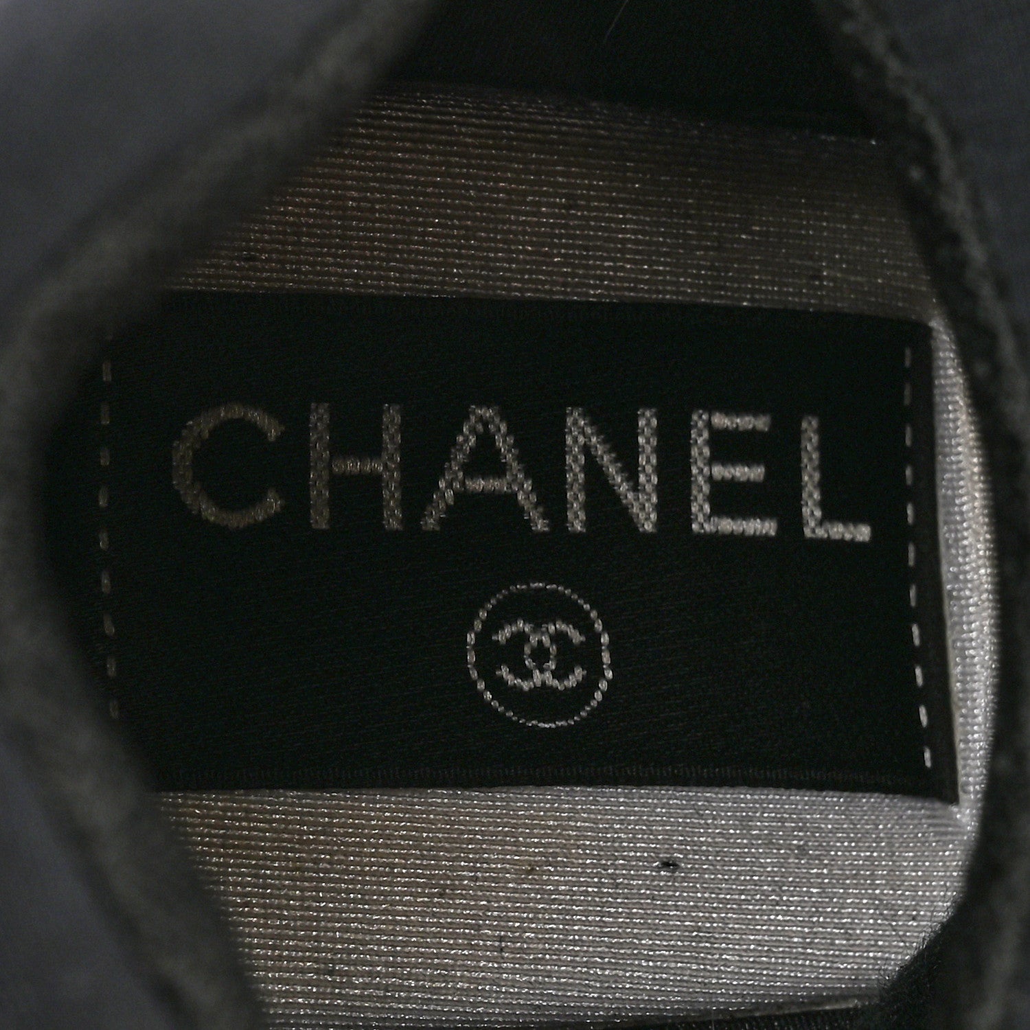 Chanel Lycra Fabric Womens CC Sneakers 38 Black White Pink 6 of 22