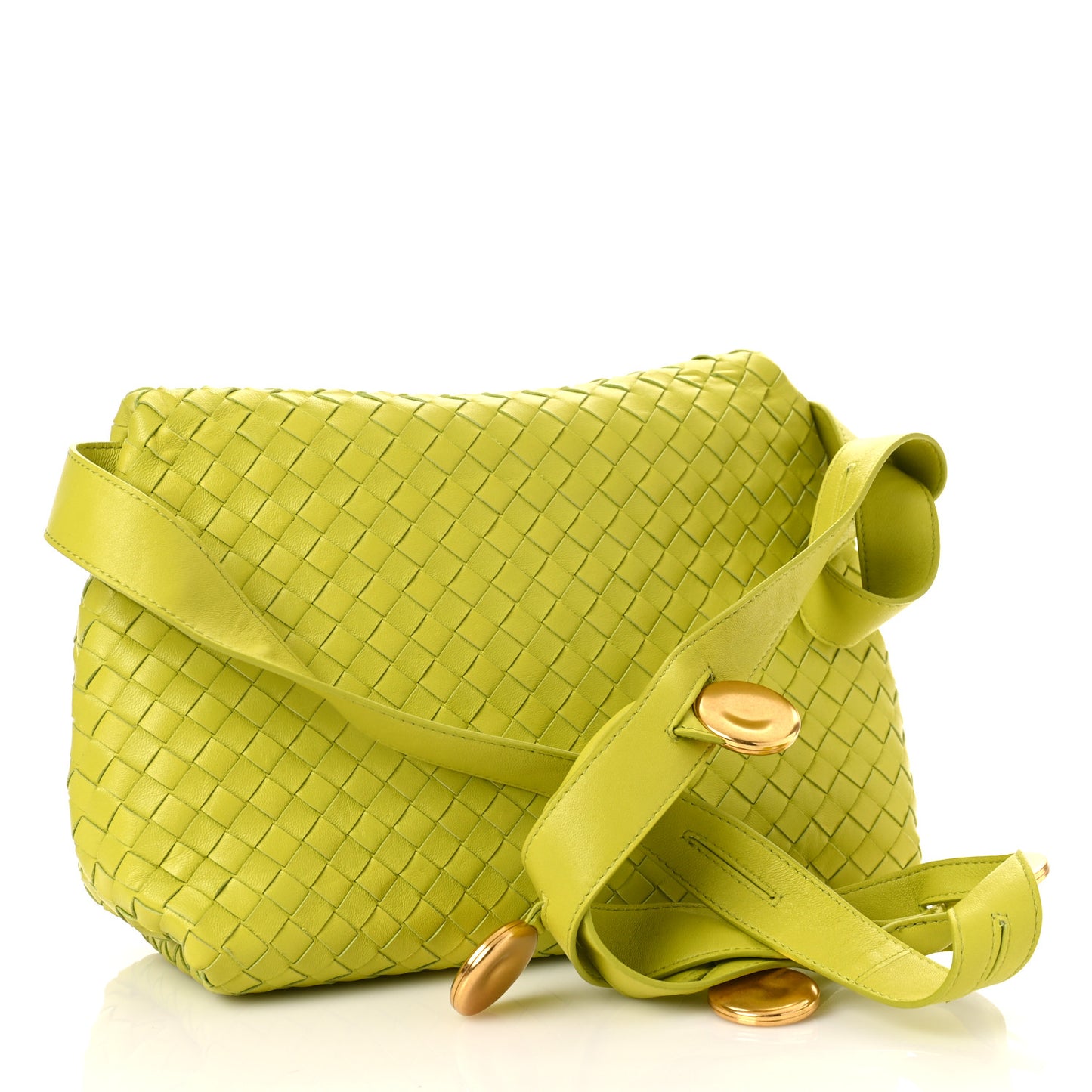 Nappa Intrecciato The Fold Crossbody Kiwi
