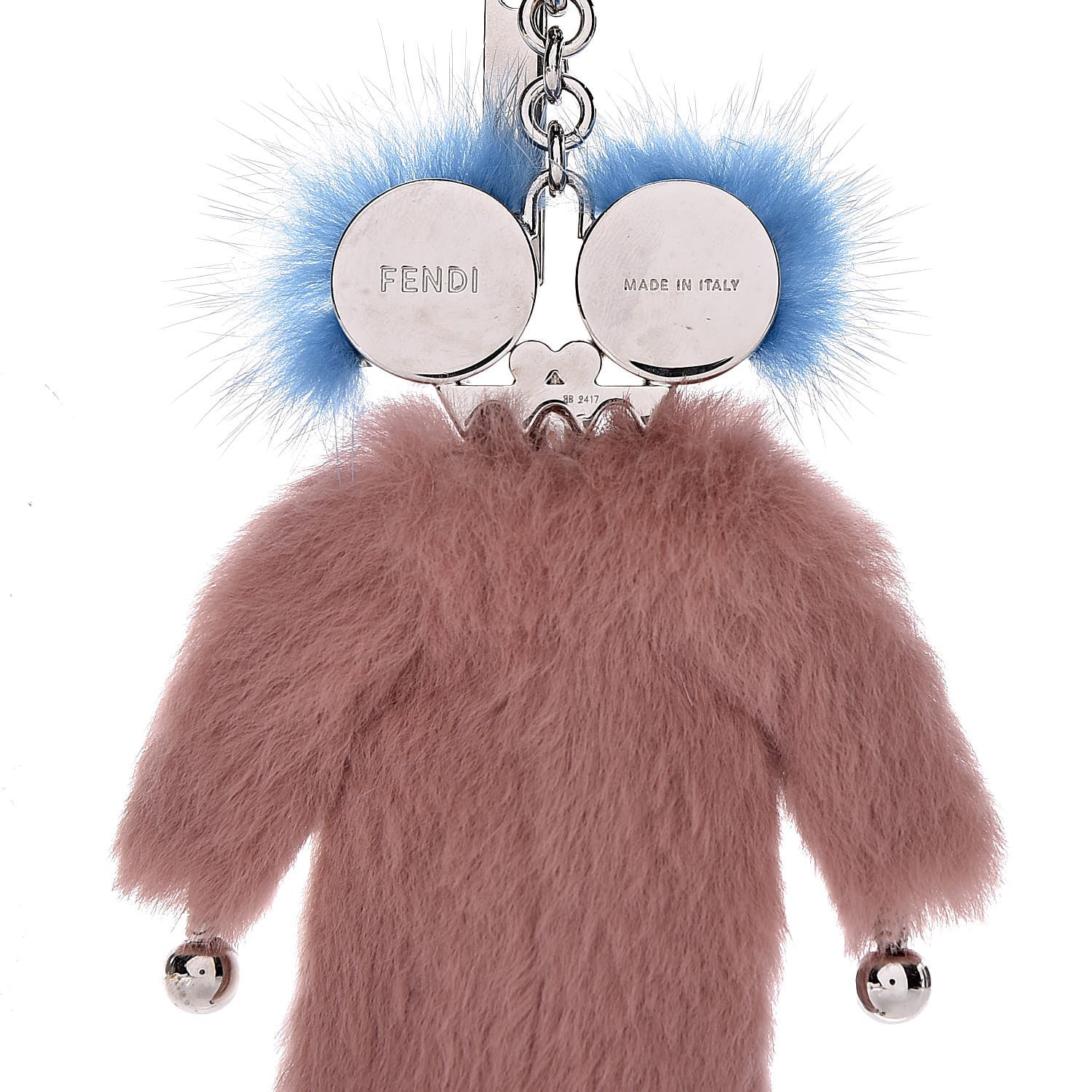 Fendi Rabbit Mink Fox Fur F is Fendi Teen Witch Bag Charm Pink Multicolor 3 of 4