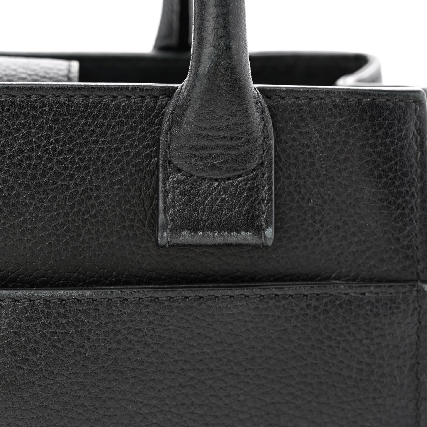 Grained Calfskin Mini Neo Executive Shopper Tote Black
