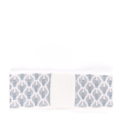 Chanel Metallic Cashmere CC Headband Cream Blue 3 of 4