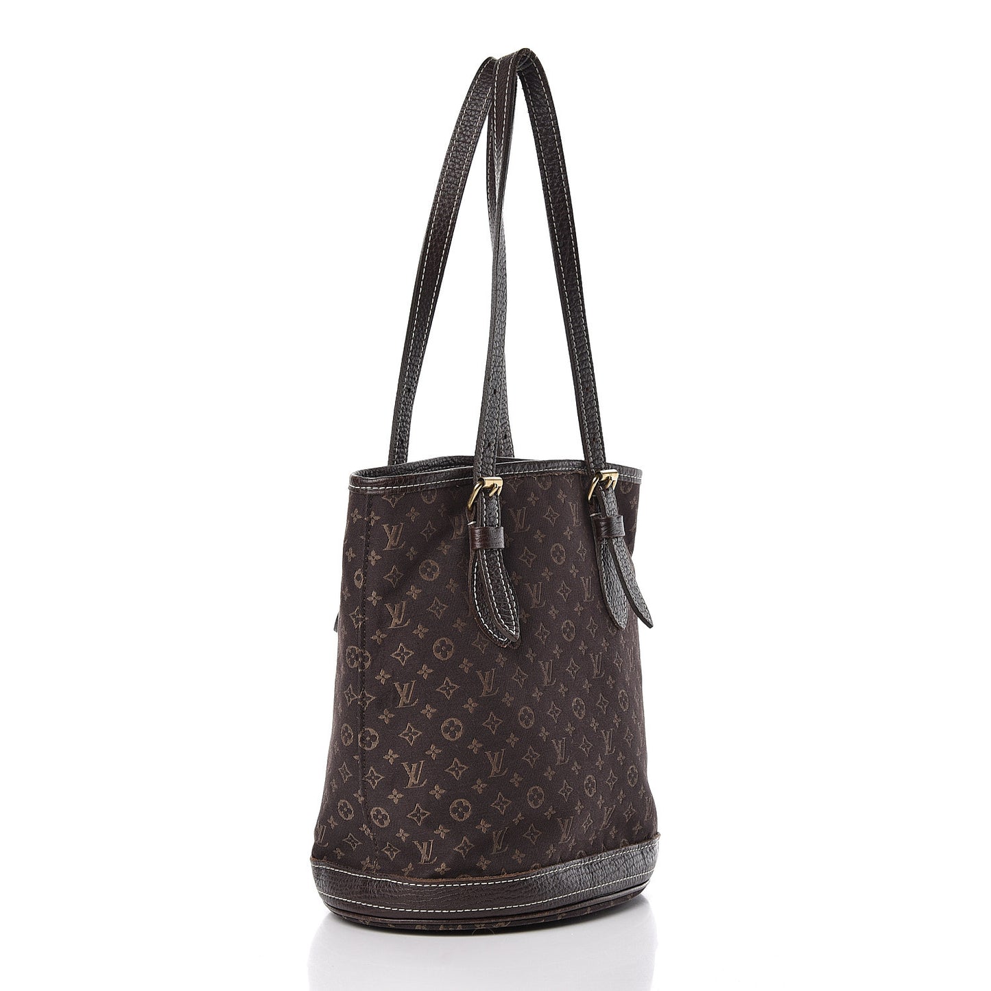 Mini Lin Monogram Bucket Bag Ebene