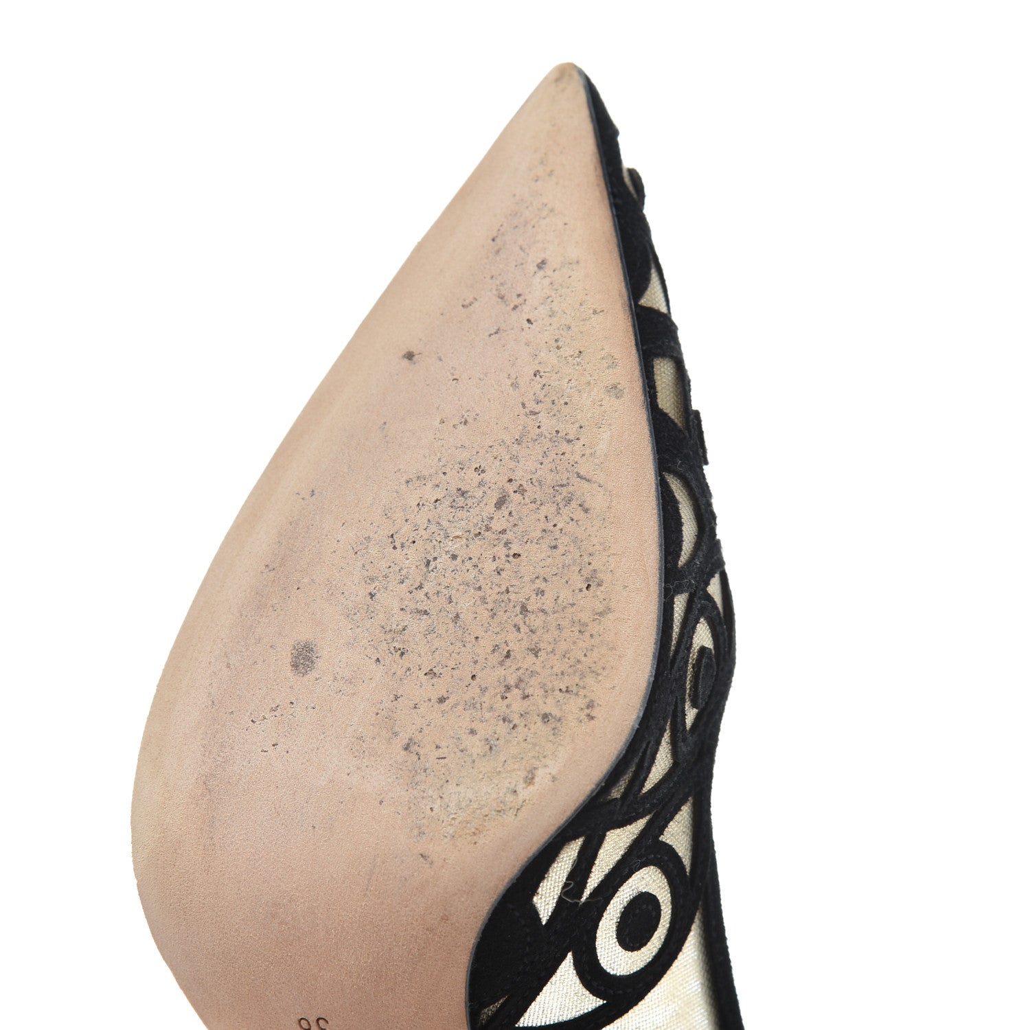 Christian Dior Suede Mesh Eye Embroidered D-Choc Pumps 38 Black 10 of 17