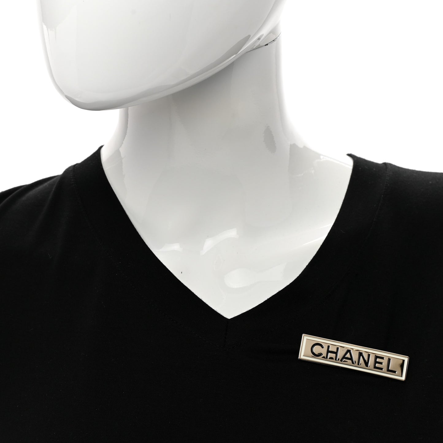 Metal Enamel Logo Brooch Gold