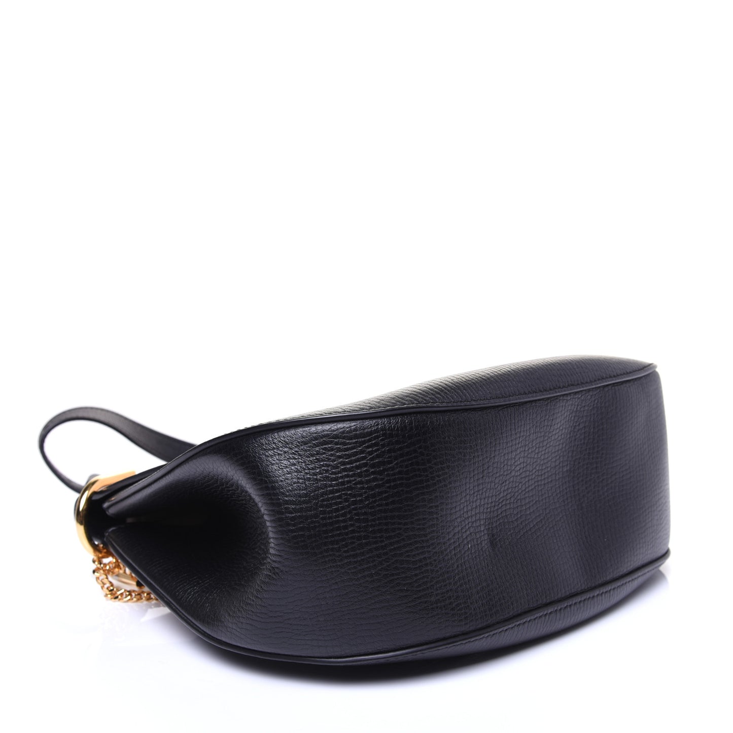 Grained Calfskin Lambskin Bi-Color Medium Drew Shoulder Bag Black Powder Beige