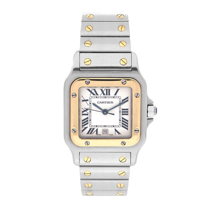 Cartier Stainless Steel 18K Yellow Gold 29mm Santos De Cartier Galbee Quartz Watch 1 of 5