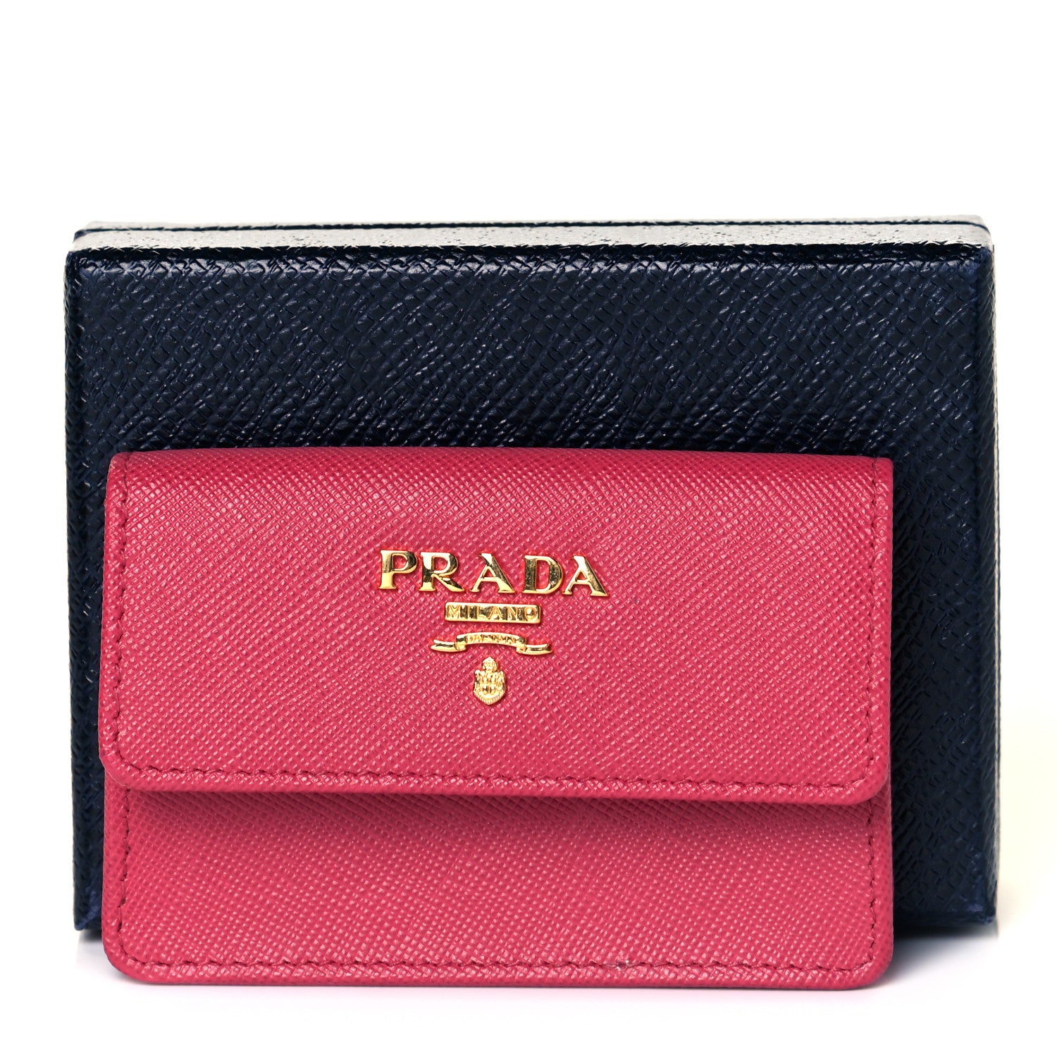 Prada Saffiano Metal Flap Card Holder 6 of 7