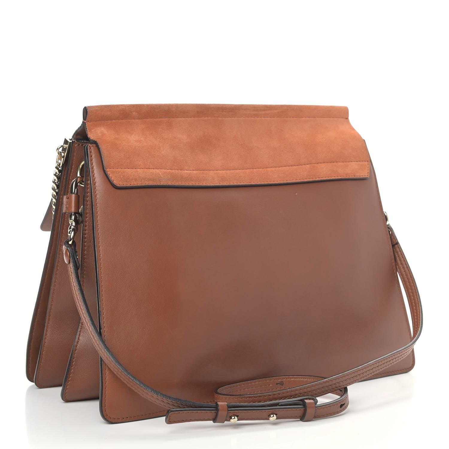 Chloe Suede Calfskin Medium Faye Shoulder Bag Tobacco 3 of 11
