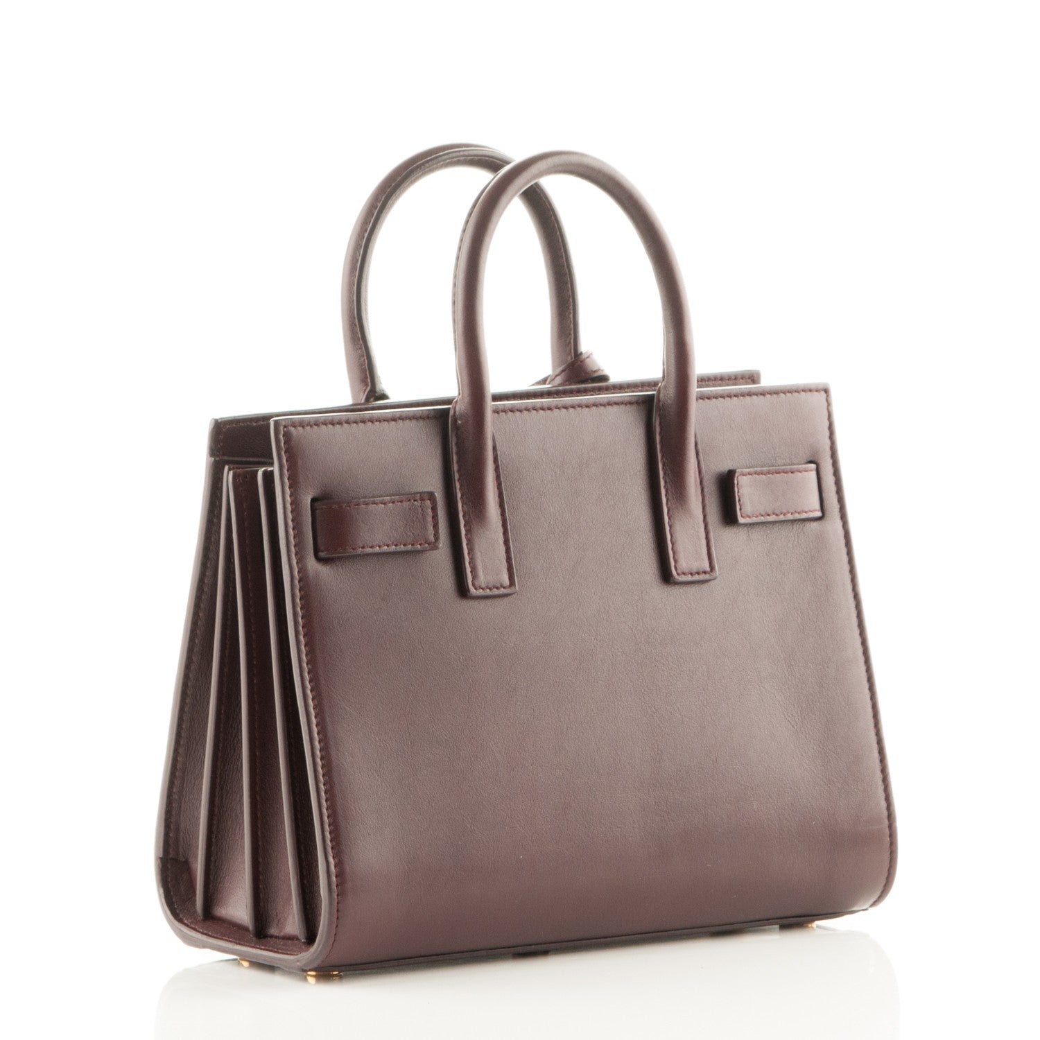 Saint Laurent Calfskin Nano Sac De Jour Dark Amaranto 3 of 6