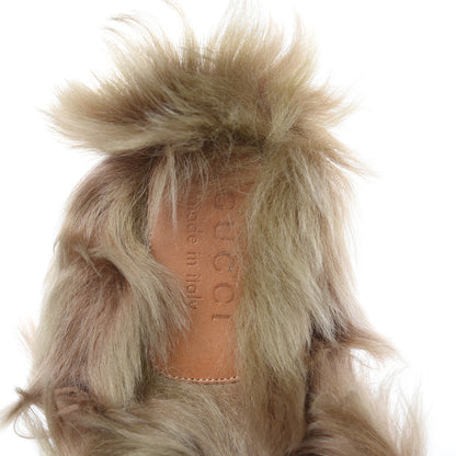 Gucci Calfskin Fur Crystal Tiger Embroidered Mens Princetown Slippers 8 Black 7 of 11