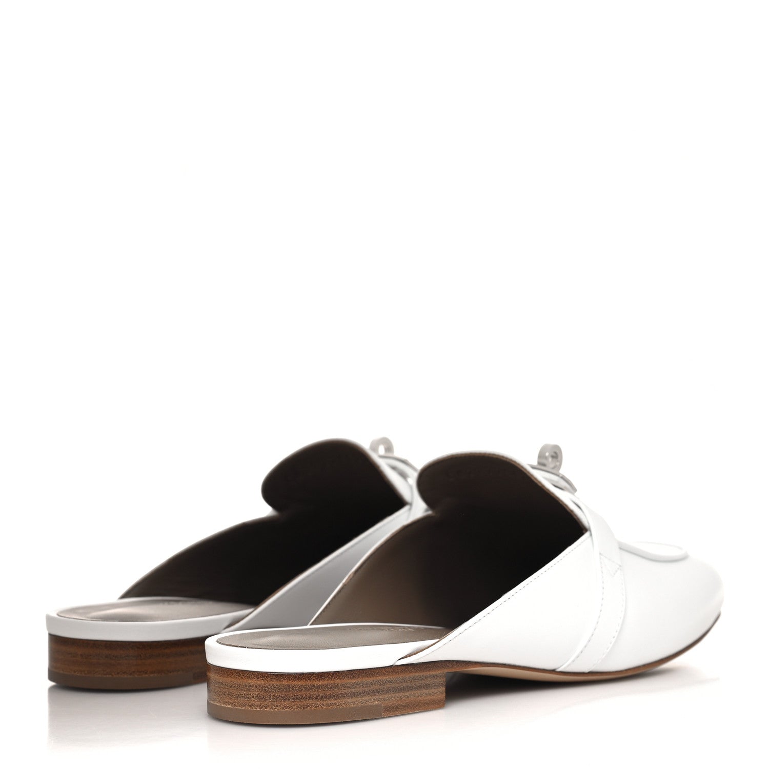 Hermes Calfskin Oz Mules 37 White 4 of 9