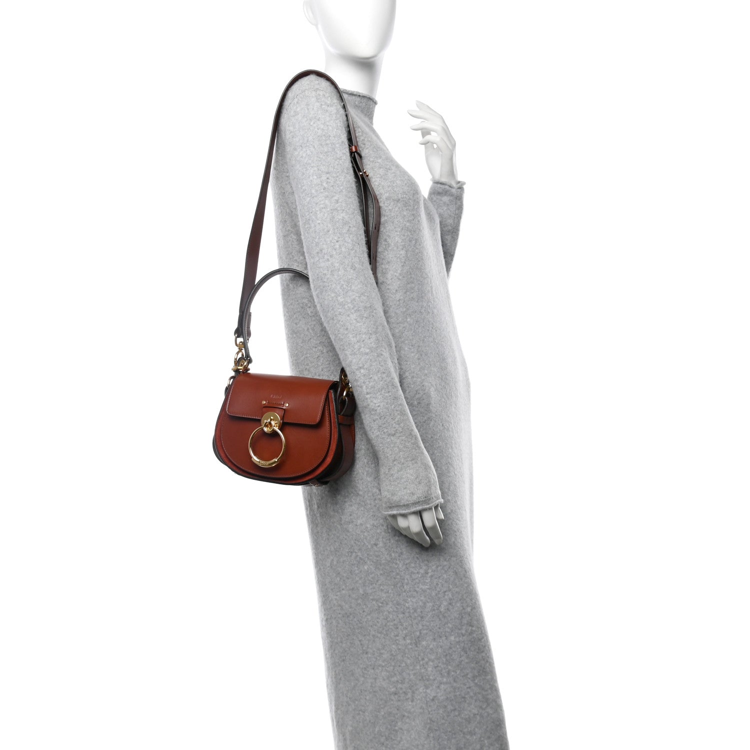 Chloe Calfskin Small Tess Bag Sepia Brown 2 of 11