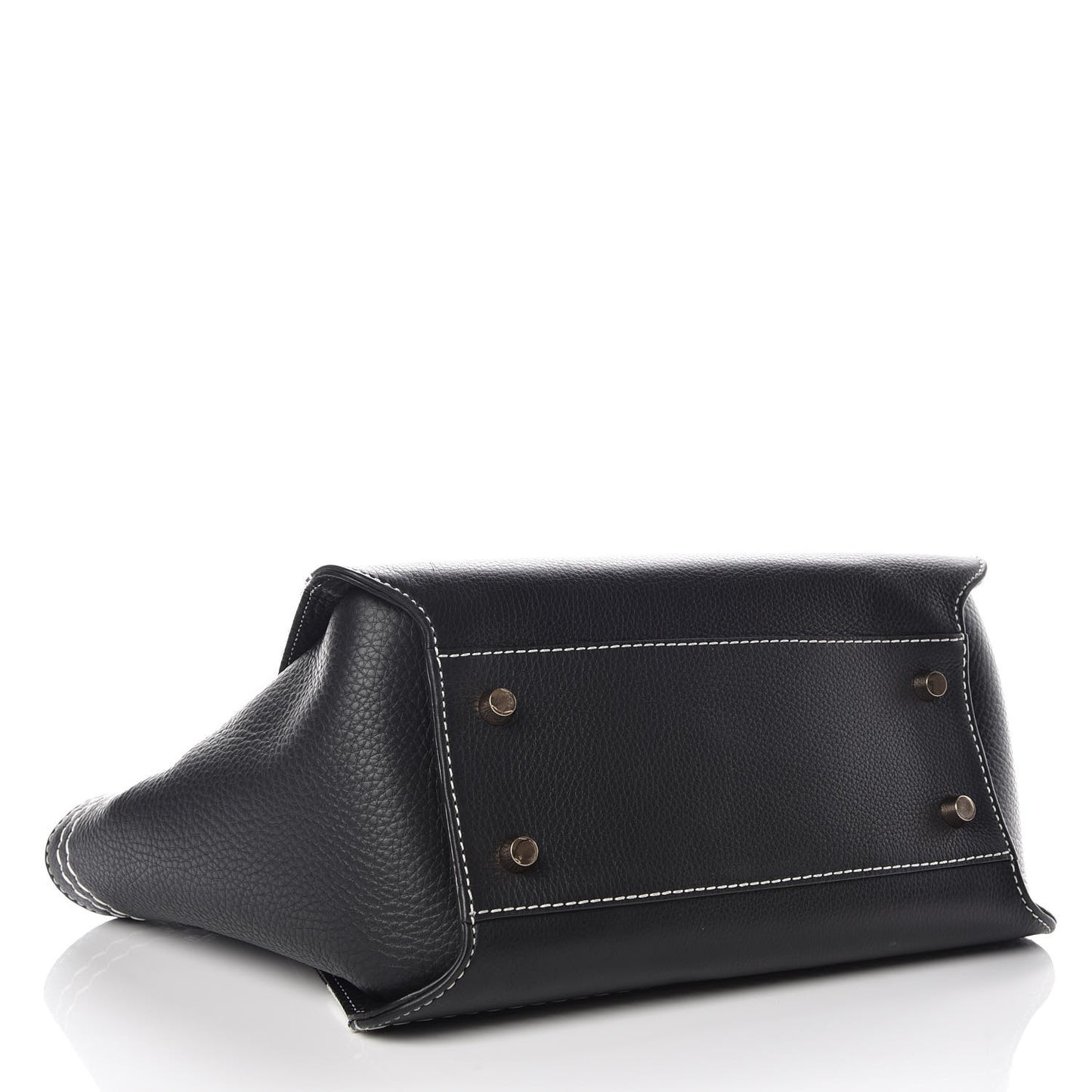 Mega Check Grained Calfskin Medium Harcourt Satchel Black