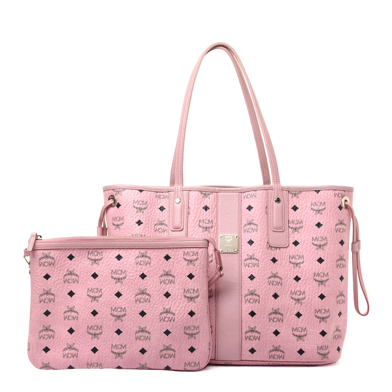 MCM Visetos Medium Liz Reversible Shopper Tote Soft Pink 1 of 22