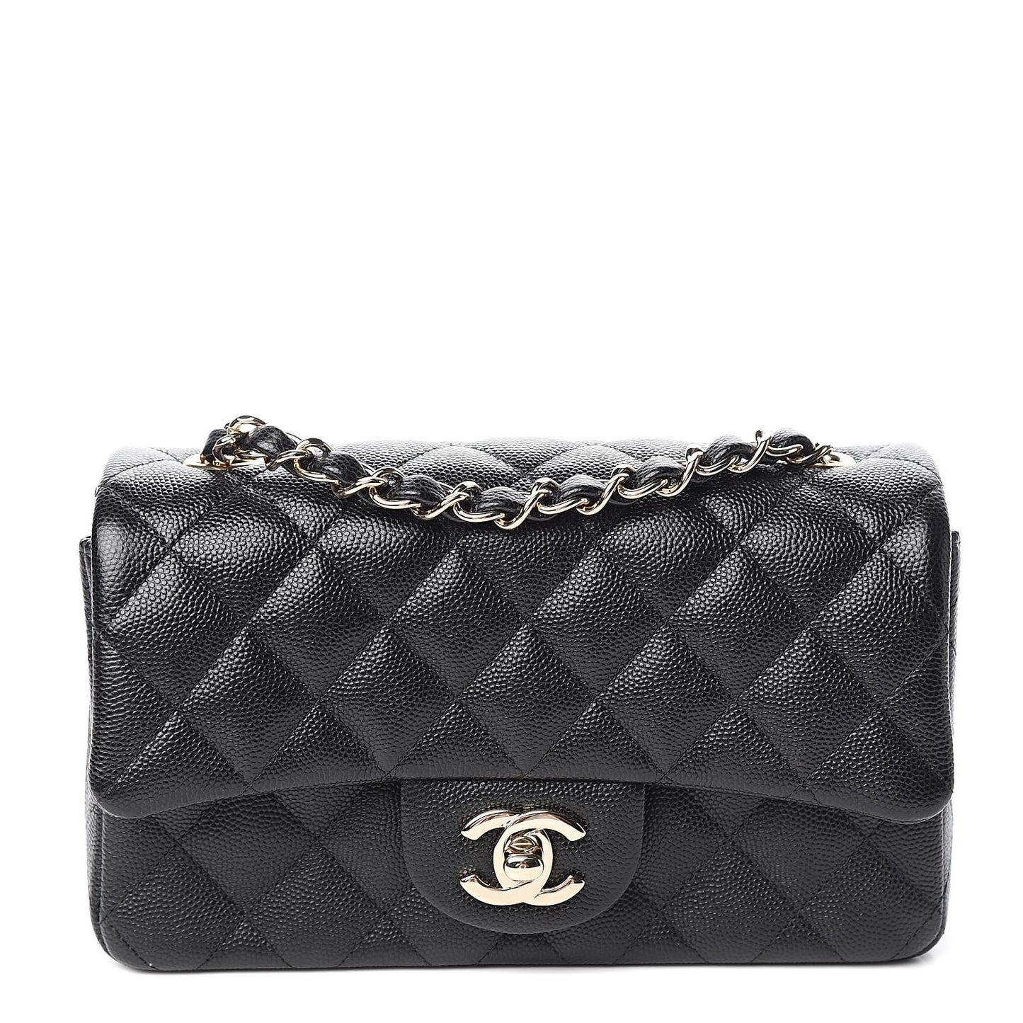 Caviar Quilted Mini Rectangular Flap Black