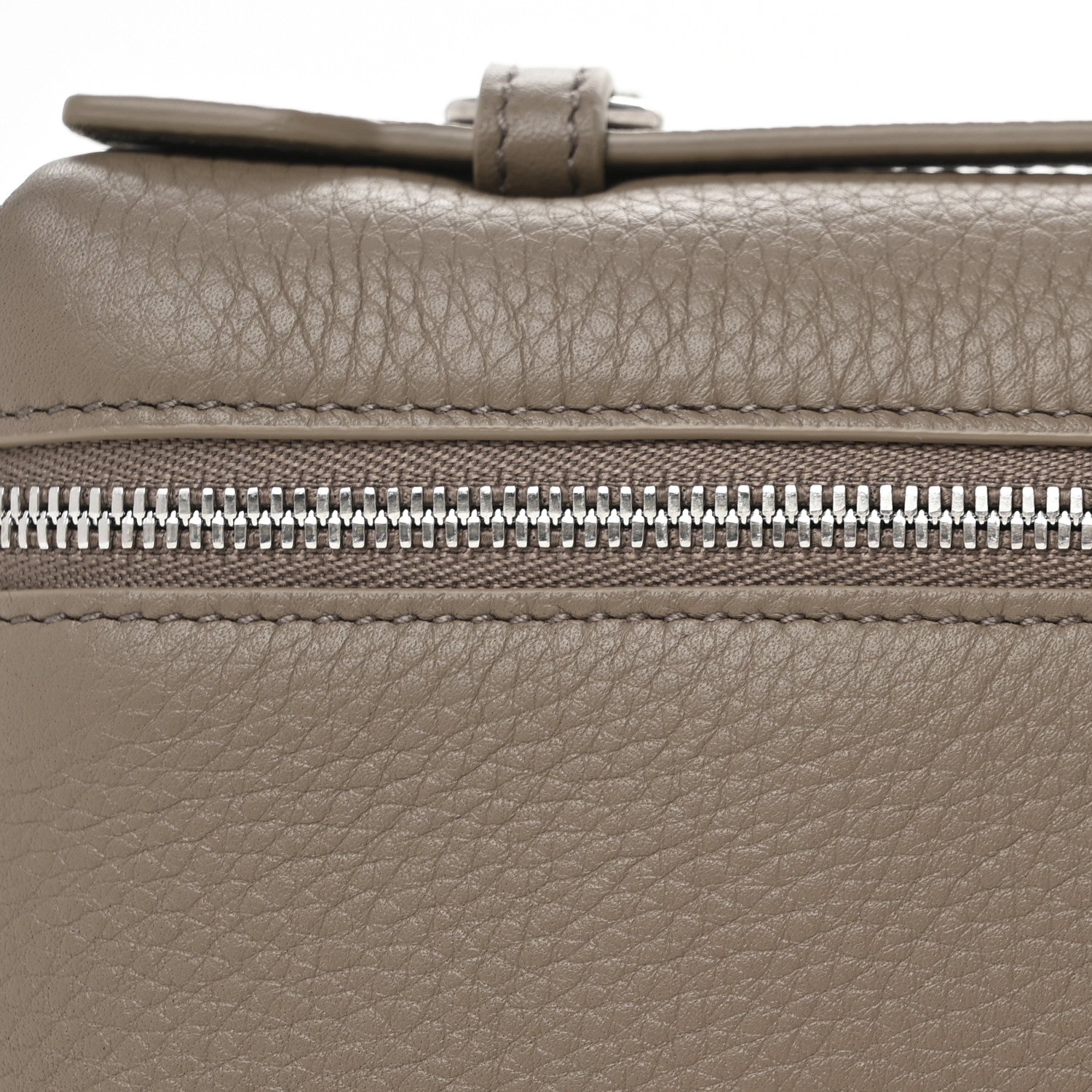 Loro Piana Grained Calfskin L19 Extra Pocket Pouch Warm Mastic 7 of 11