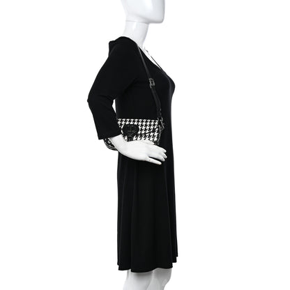 Christian Dior Box Calfskin Houndstooth Quilted East West Bobby Bag Black White 2 of 11
