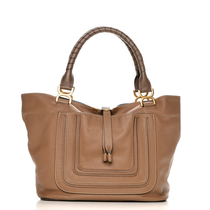 Chloe Calfskin Large New Marcie Tote Nut 1 of 8