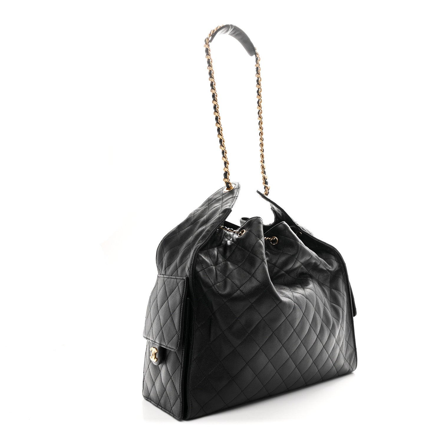 Chanel Caviar Quilted Large Chanel 25 Handbag Black 4 of 12