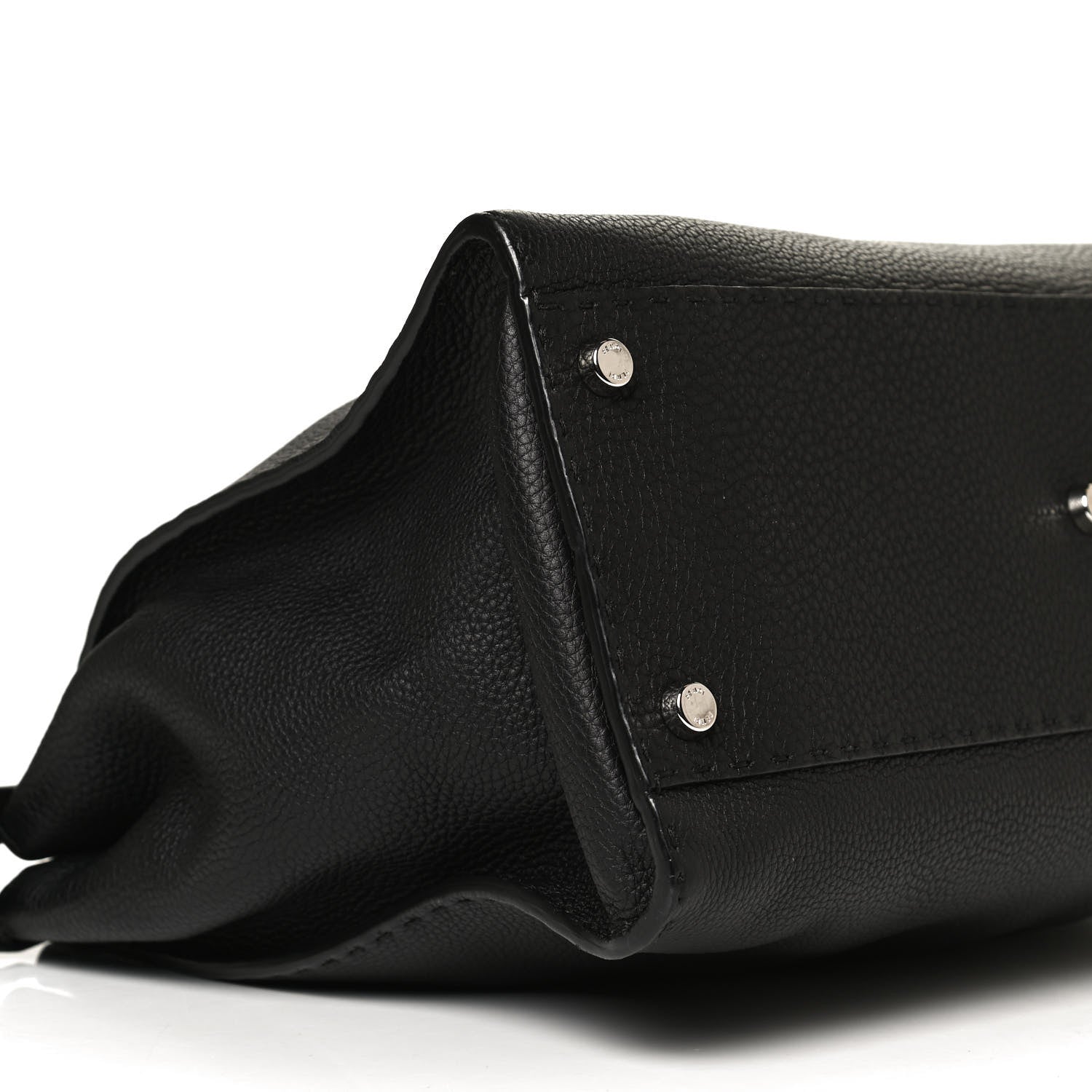 Fendi Cuoio Romano Selleria Bi-Color Large Peekaboo Iconic Satchel Black Mou 8 of 12