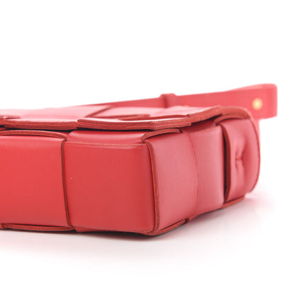 Bottega Veneta Lambskin Maxi Intrecciato Cassette Crossbody Bag Bright Red 8 of 8