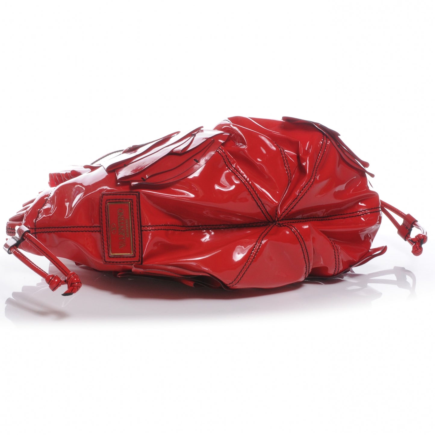 Patent Ruffle Idylle Bag Red