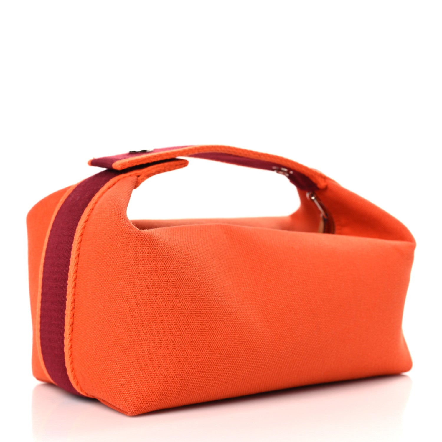 Hermes Canvas Small Bride-A-Brac Pouch Orange Burgundy 3 of 8