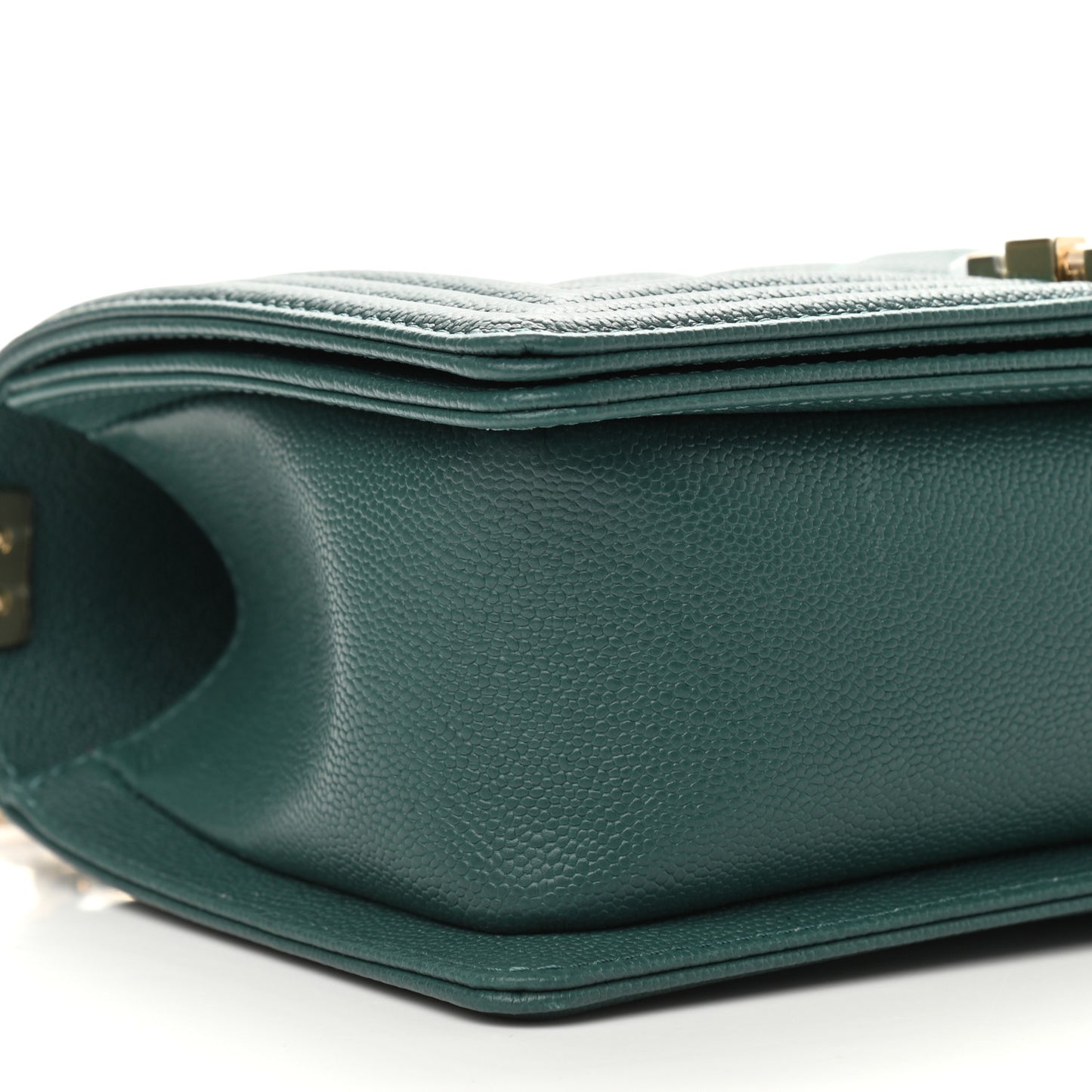 Caviar Quilted Medium Boy Flap Dark Green