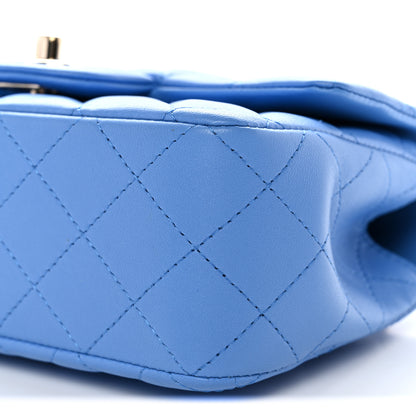 Chanel Lambskin Quilted Mini Top Handle Rectangular Flap Blue 10 of 11