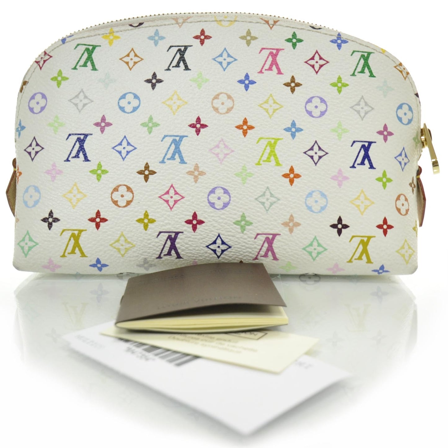 Monogram Multicolor Cosmetic Pouch White Litchi