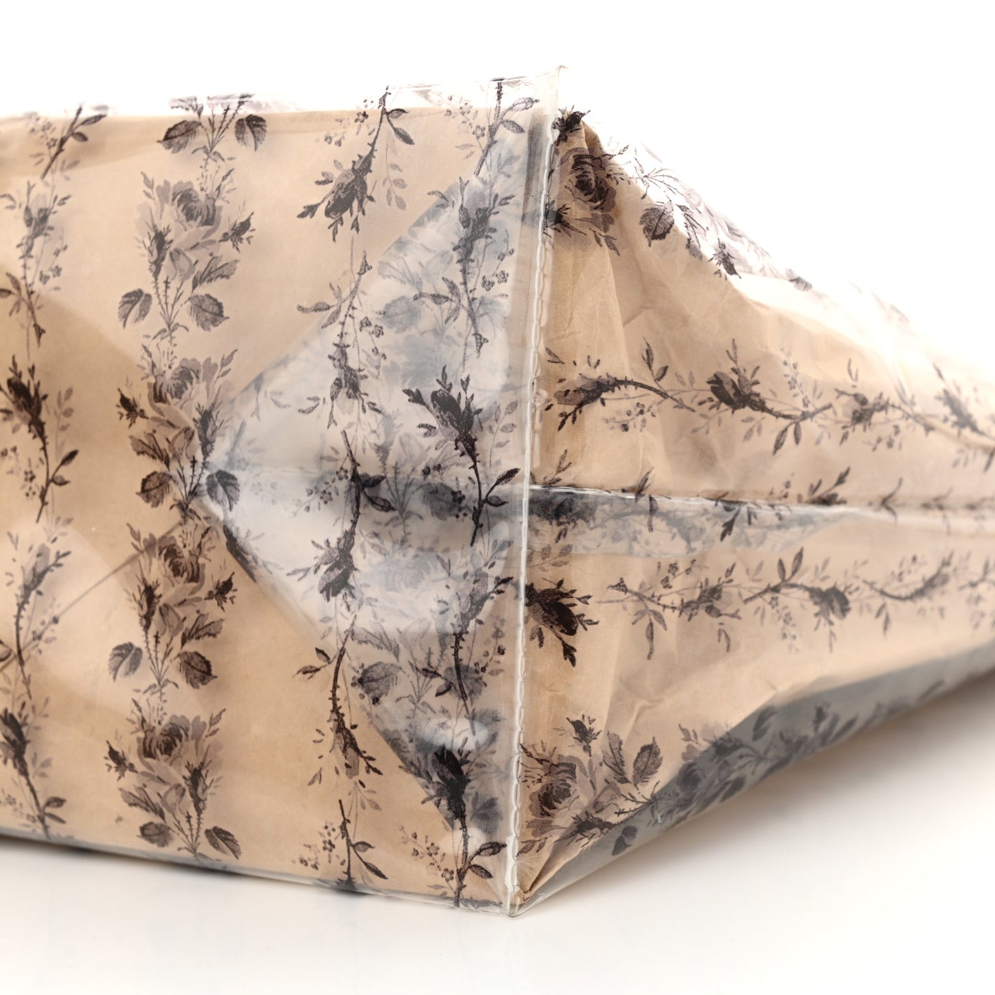 X COME DE GARCONS Plastic Web Floral Paper Shopper Tote