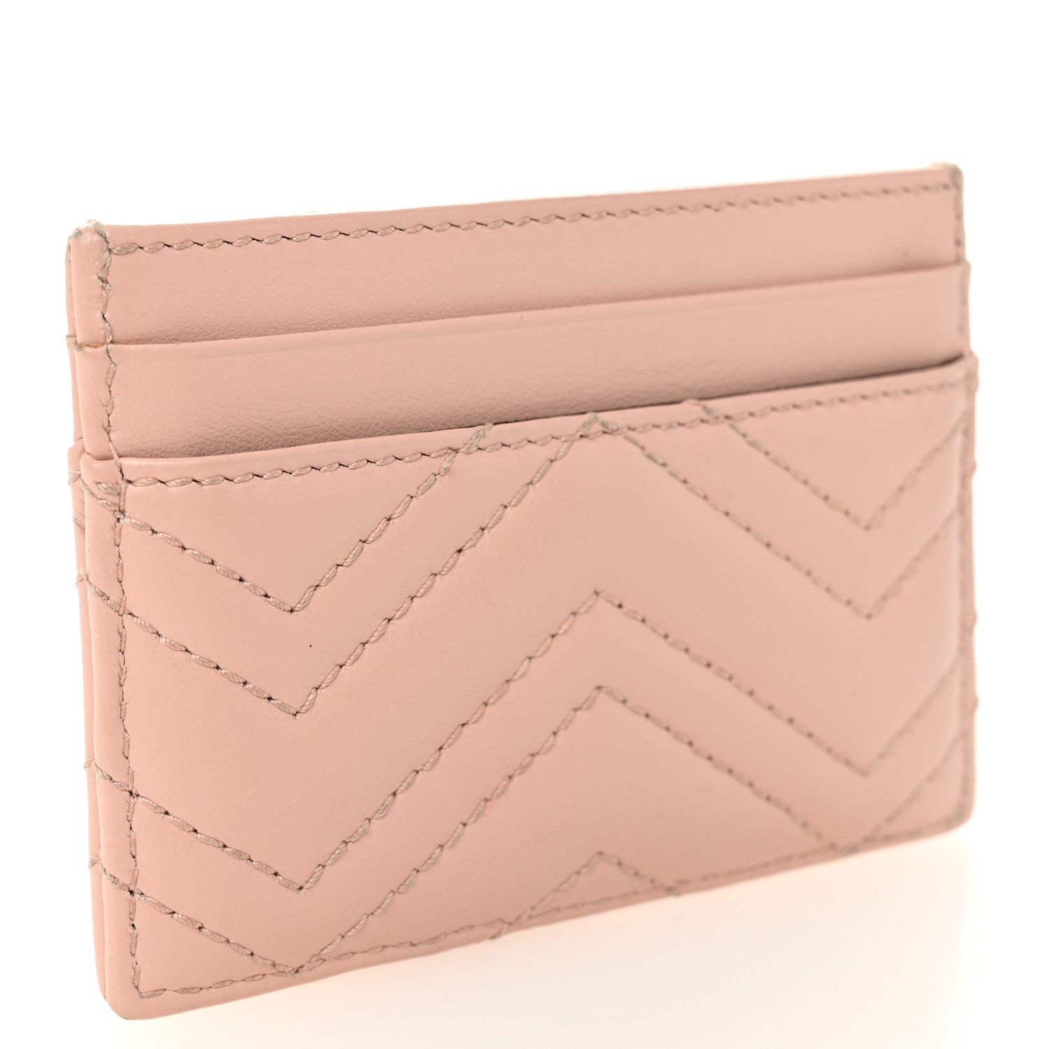 Gucci Calfskin Matelasse GG Marmont Card Holder Perfect Pink 3 of 6