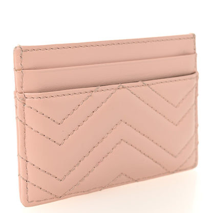 Gucci Calfskin Matelasse GG Marmont Card Holder Perfect Pink 3 of 6
