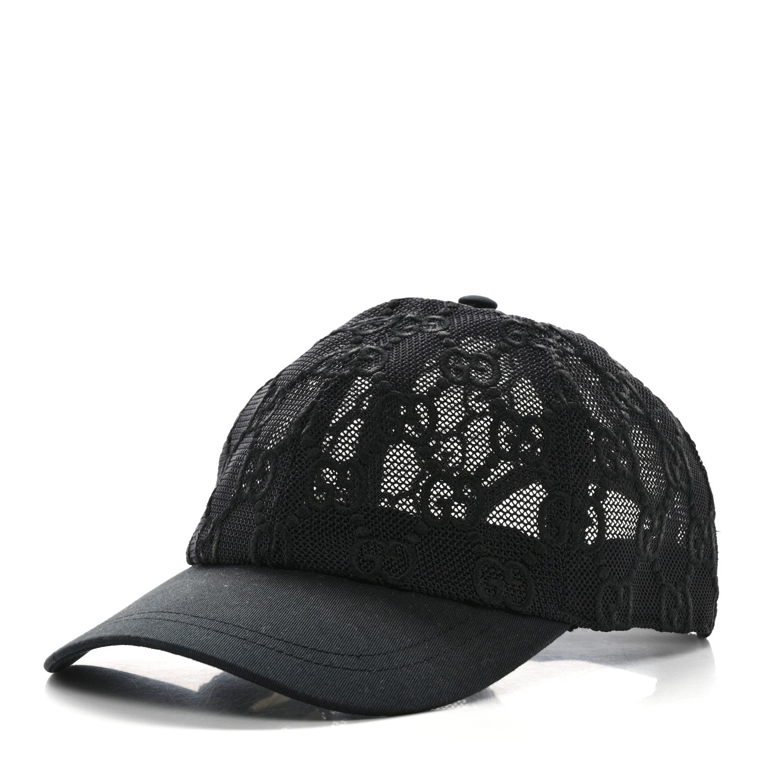 Gucci Mesh GG Monogram Shivali Baseball Hat L Black 1 of 11
