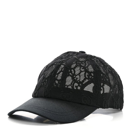 Gucci Mesh GG Monogram Shivali Baseball Hat L Black 1 of 11
