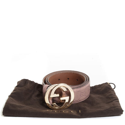 Gucci Guccissima Interlocking G Belt 85 34 Antique Rose 6 of 6