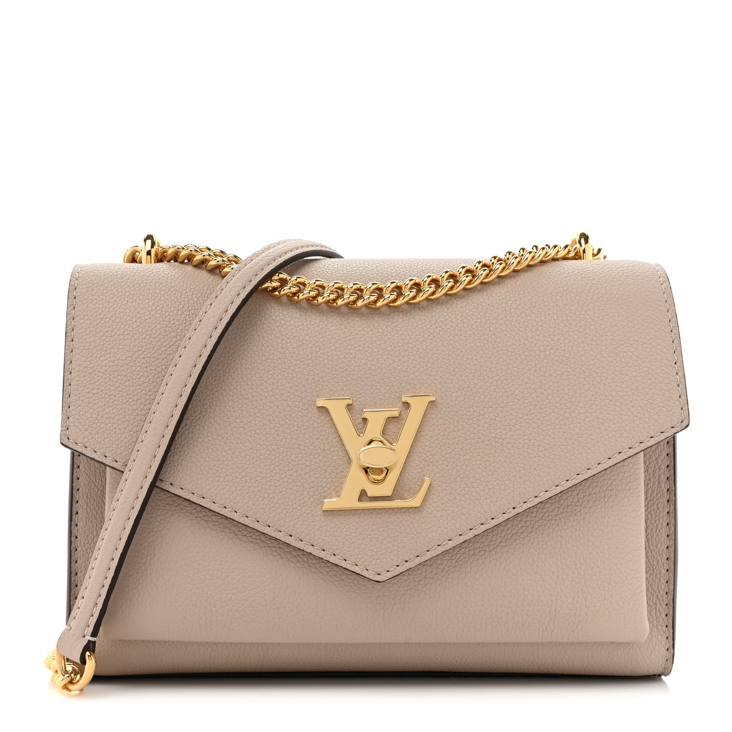Louis Vuitton Soft Calfskin Mylockme Chain Bag BB Greige 1 of 10