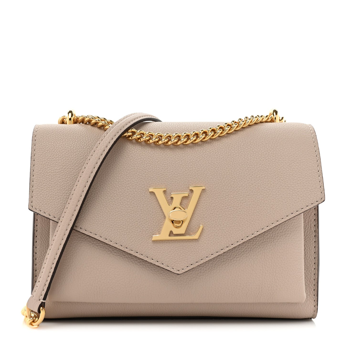 Soft Calfskin Mylockme Chain Bag BB Greige