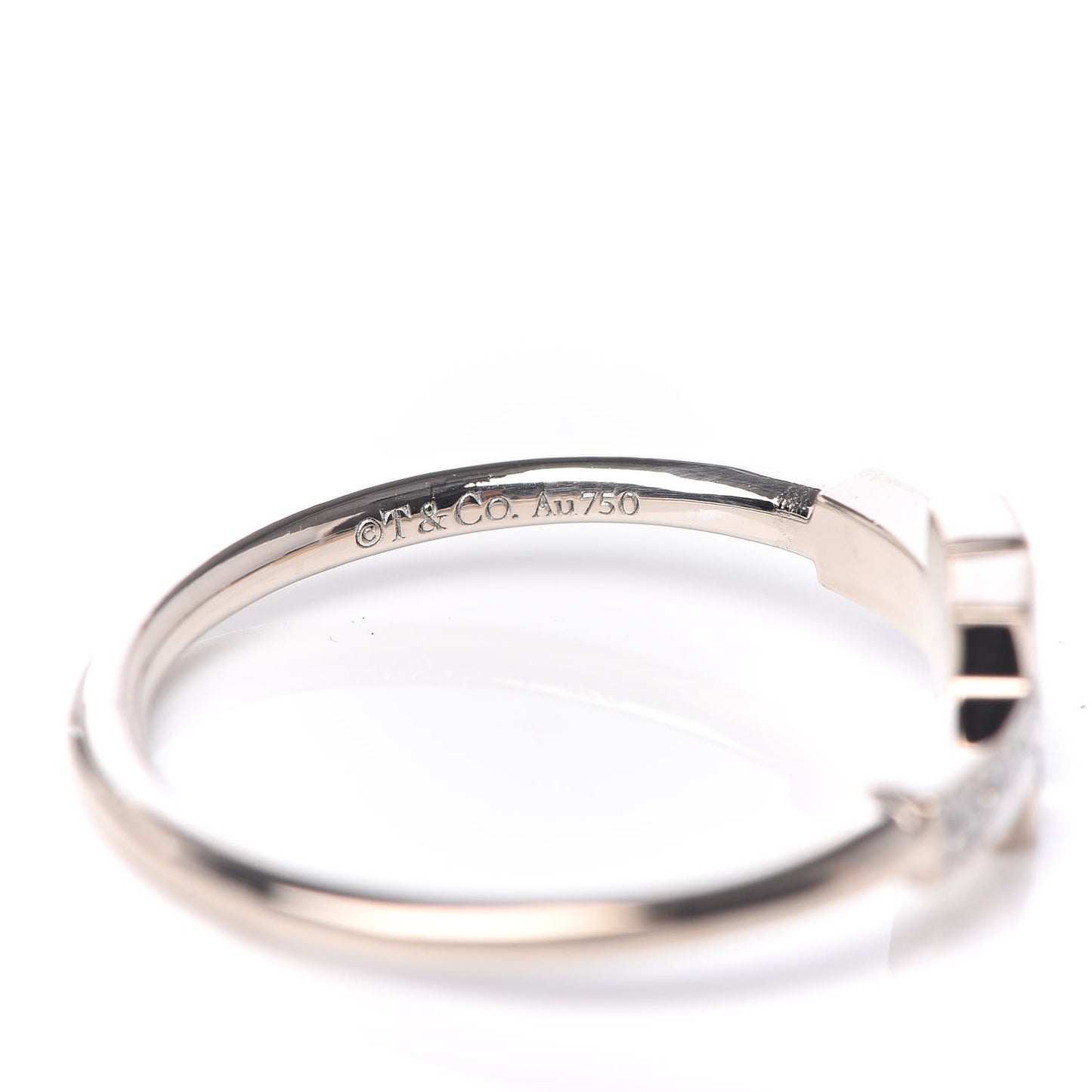 18K White Gold Diamond T Wire Ring 52 6