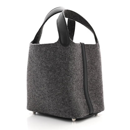 Hermes Feutre Swift Picotin Lock 18 PM Gris Moyen Black 3 of 11