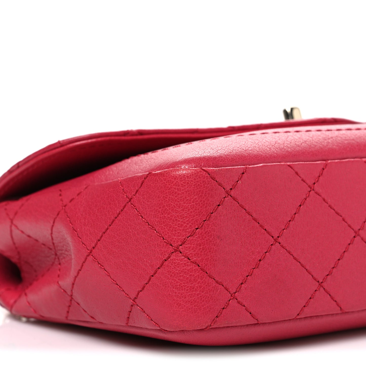 Goatskin Quilted Coco Curve Flap Messenger Flap Dark Pink