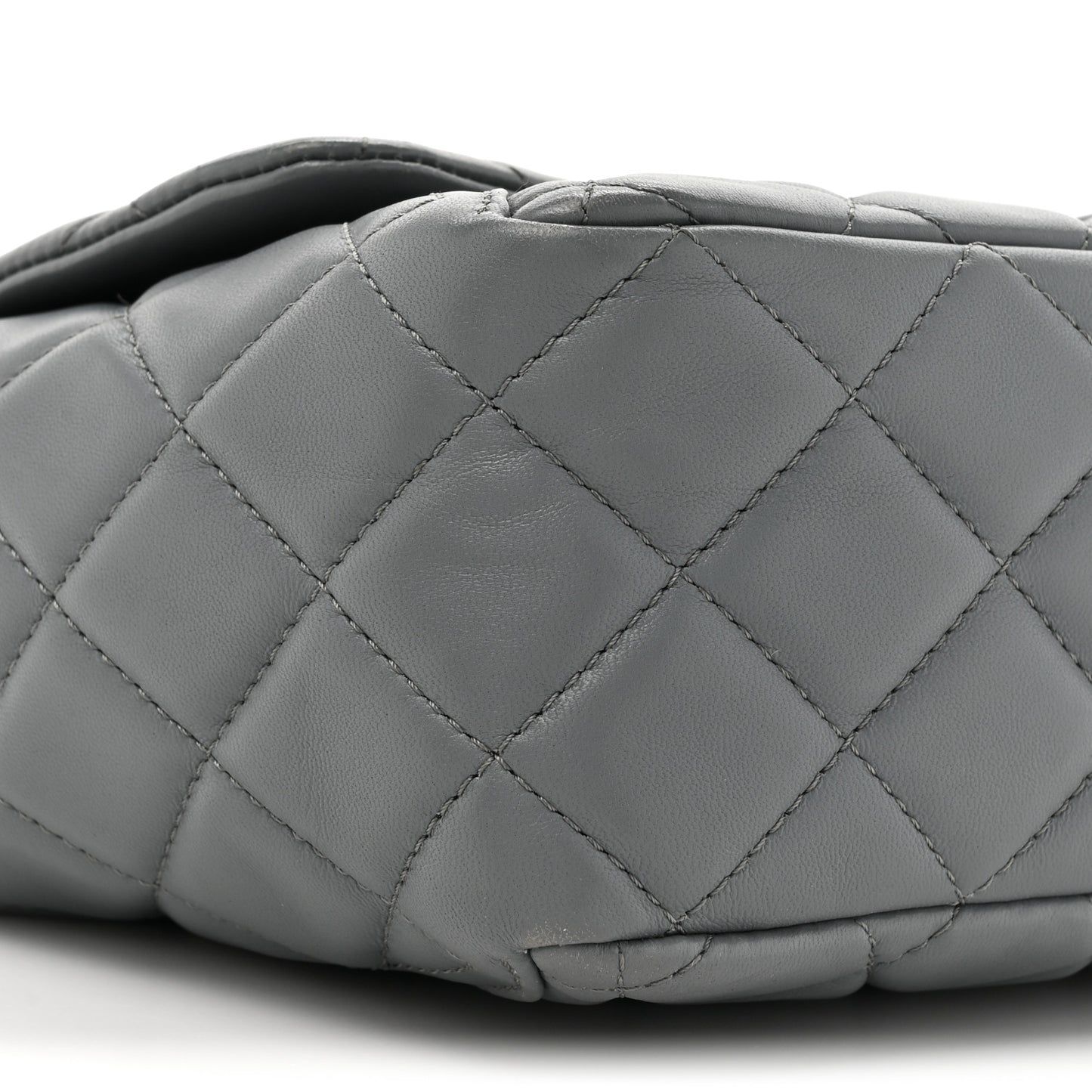 Lambskin Large Around Pockets Flap Dark Grey