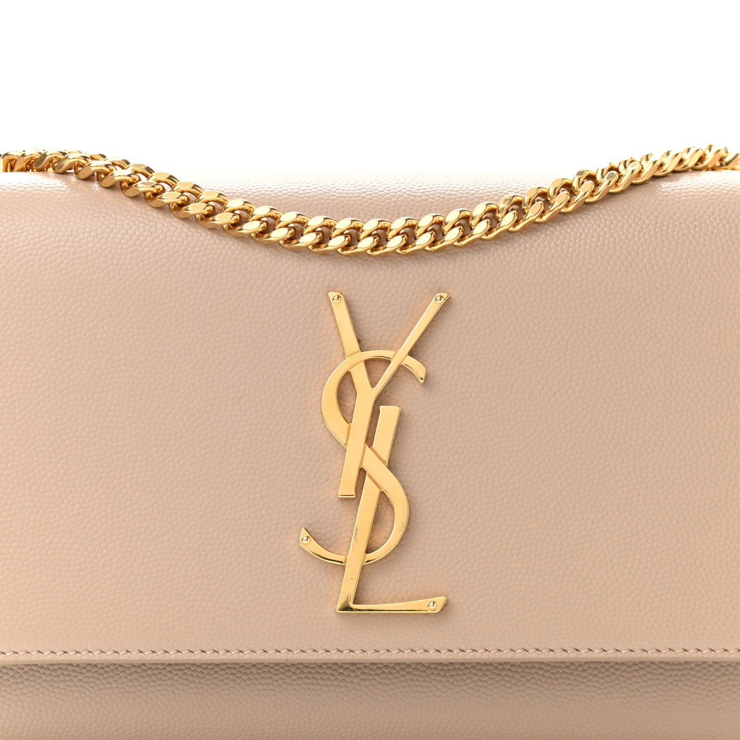 Saint Laurent Grain De Poudre Small Monogram Kate Satchel Nude Powder 7 of 9